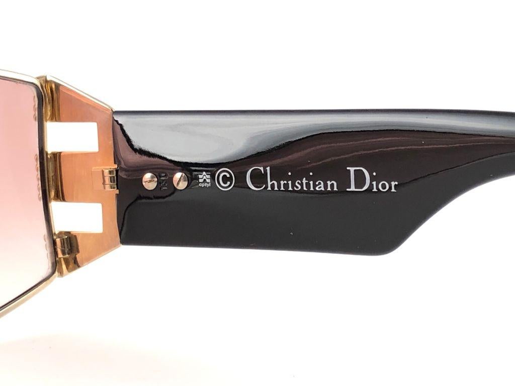 Vintage Christian Dior 2562 43 Black & Gold Marbled Sunglasses 1980's Austria 1