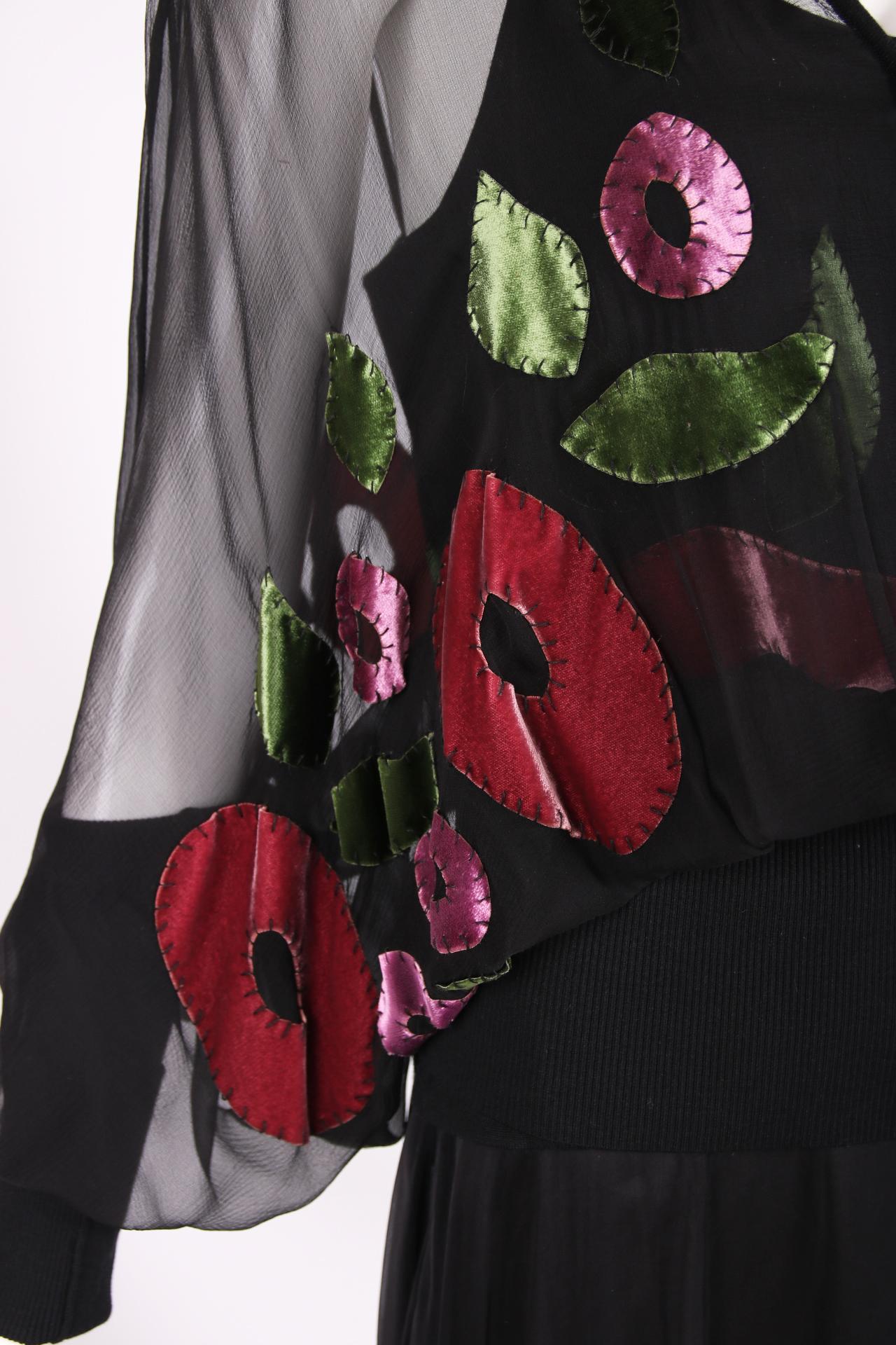 Ensemble 3 pièces jupe et chemisier en velours à motifs floraux Christian Dior par Galliano, 2002 en vente 3