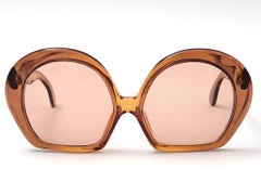 Vintage Christian Dior 738 Amber Translucent Sunglasses Optyl 1960's Austria