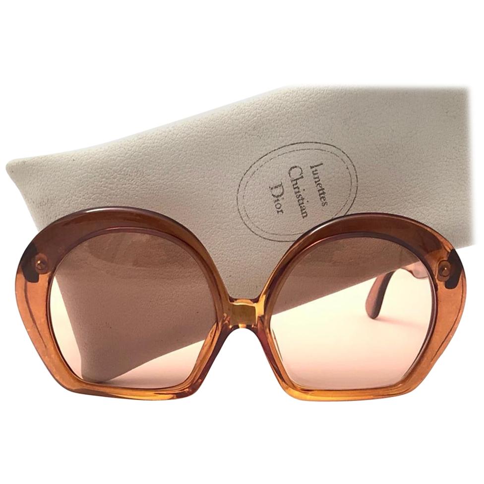 Vintage Christian Dior 738 Amber Translucent Sunglasses Optyl 1960's Austria