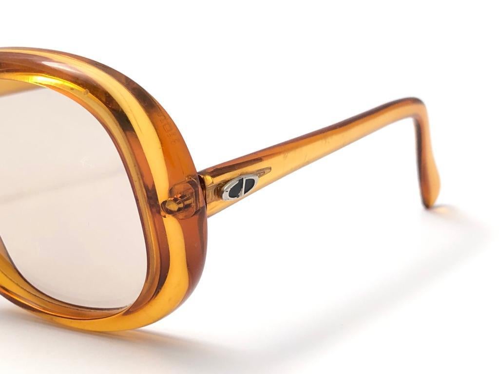 Vintage Christian Dior 843 Bernstein Transluzent Sonnenbrille Optyl 1960er Jahre Österreich (Braun)