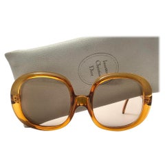 Vintage Christian Dior 843 Amber Translucent Sunglasses Optyl 1960's Austria
