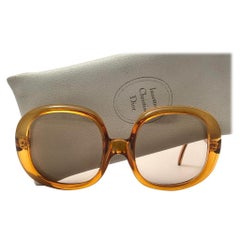Vintage Christian Dior 843 Amber Translucent Lunettes de Soleil Optyl 1960's Autriche