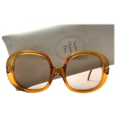 Vintage Christian Dior 843 Amber Translucent Sunglasses Optyl 1960's Austria