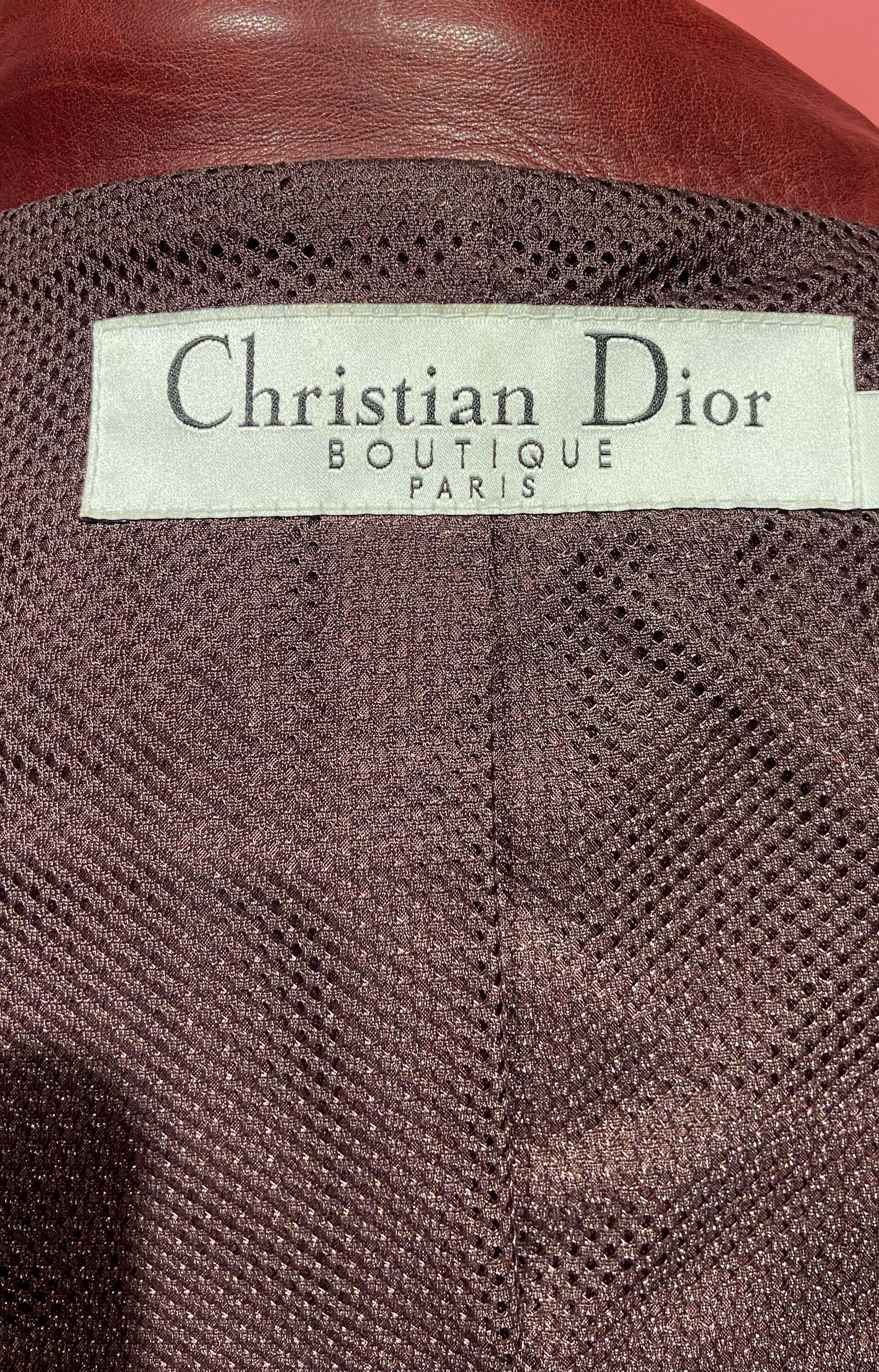 Vintage Christian Dior A/W 2006 Fur Trim Leather Bolero For Sale 2