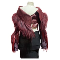 Vintage Christian Dior A/W 2006 Fur Trim Leather Bolero