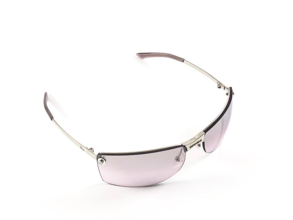 Gray Vintage Christian Dior ADIORABLE Wrap Sunglasses Fall 2000 Y2K For Sale