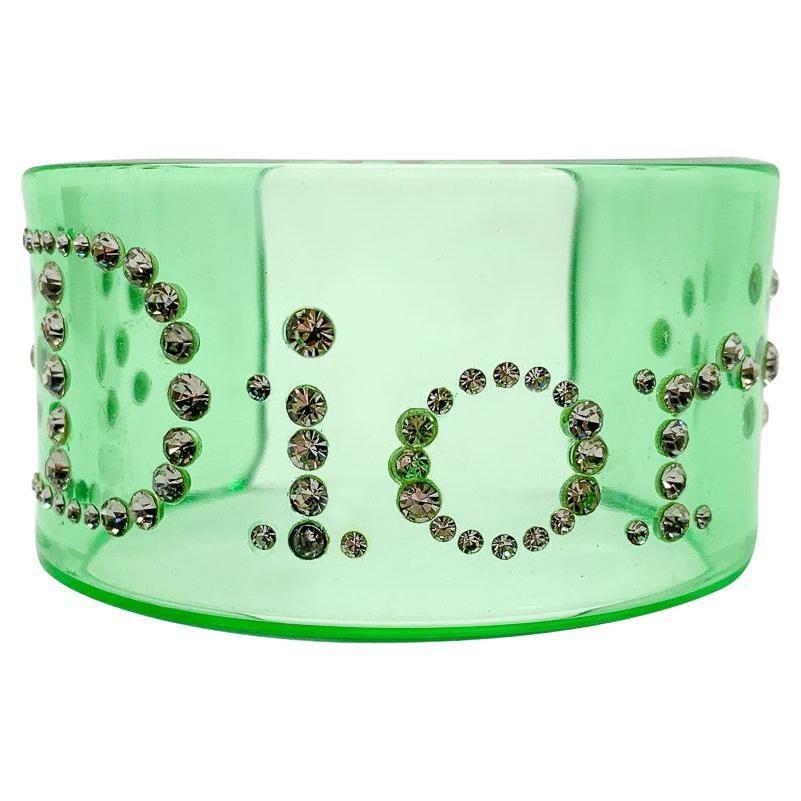 Vintage Christian Dior Apple Green Spell-out Cuff 1990s