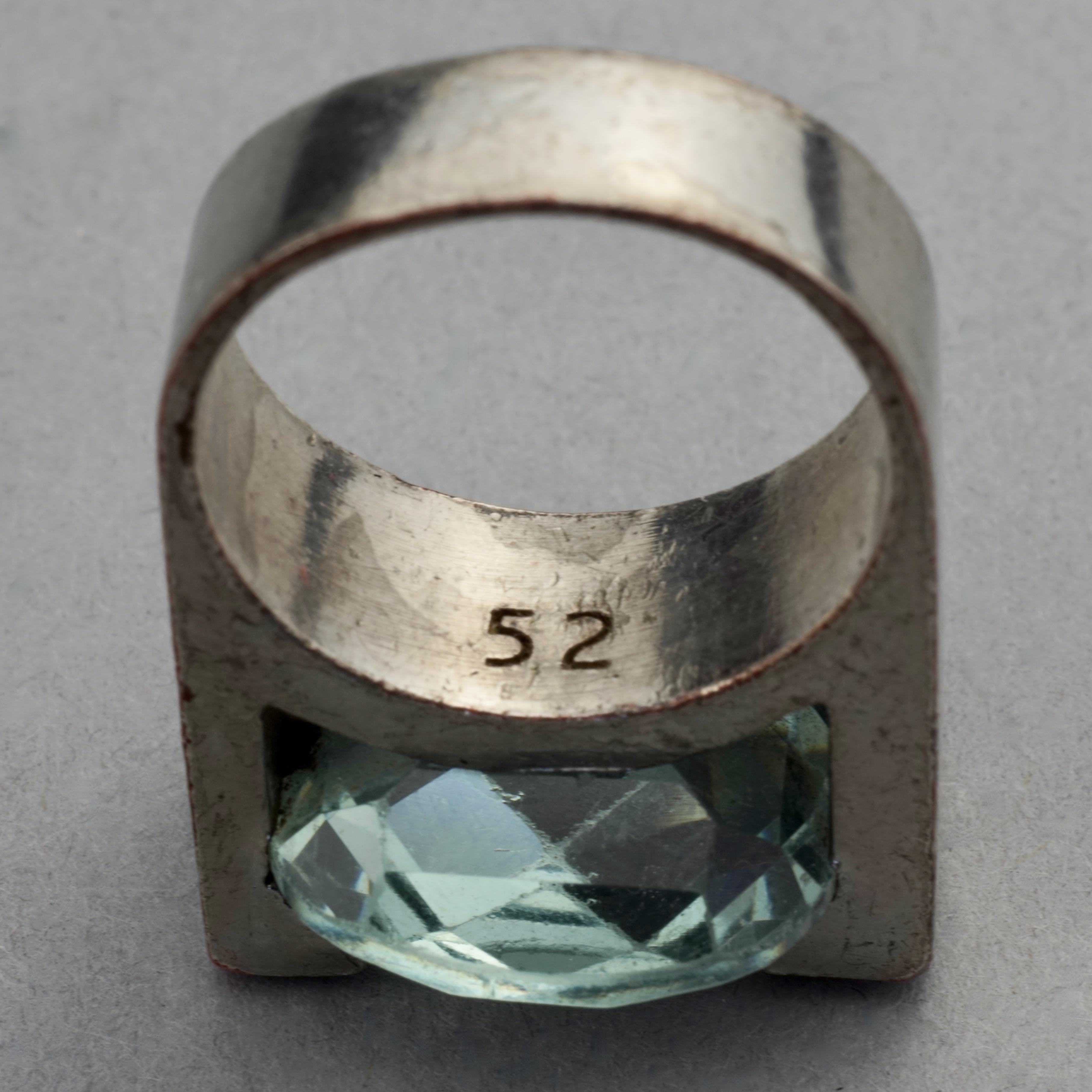 Vintage CHRISTIAN DIOR Aquamarine Art Deco Ring For Sale 3