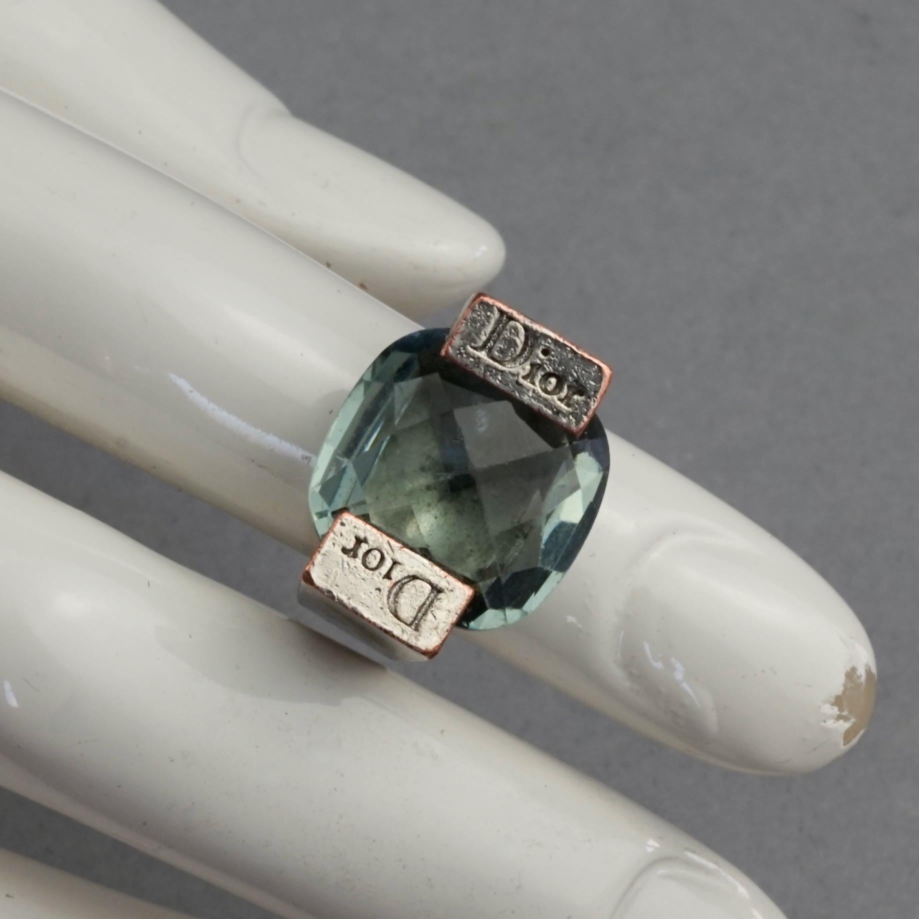 Women's Vintage CHRISTIAN DIOR Aquamarine Art Deco Ring For Sale