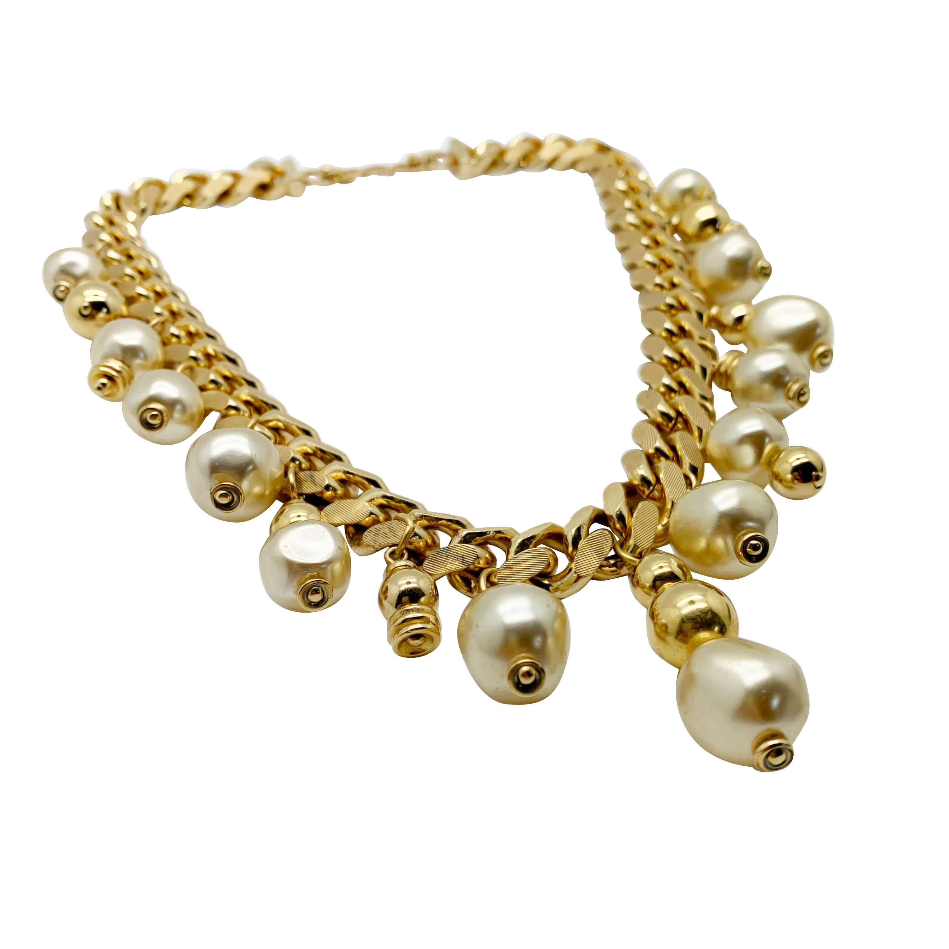 vintage christian dior pearl necklace