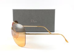 Vintage Christian Dior " Aviator  " Gold Wrap Sunglasses Fall 2000 Y2K