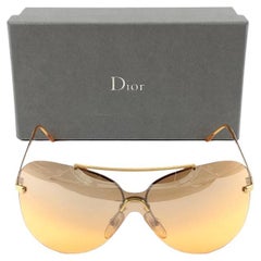Vintage Christian Dior " Aviator  " Gold Wrap Sunglasses Fall 2000 Y2K