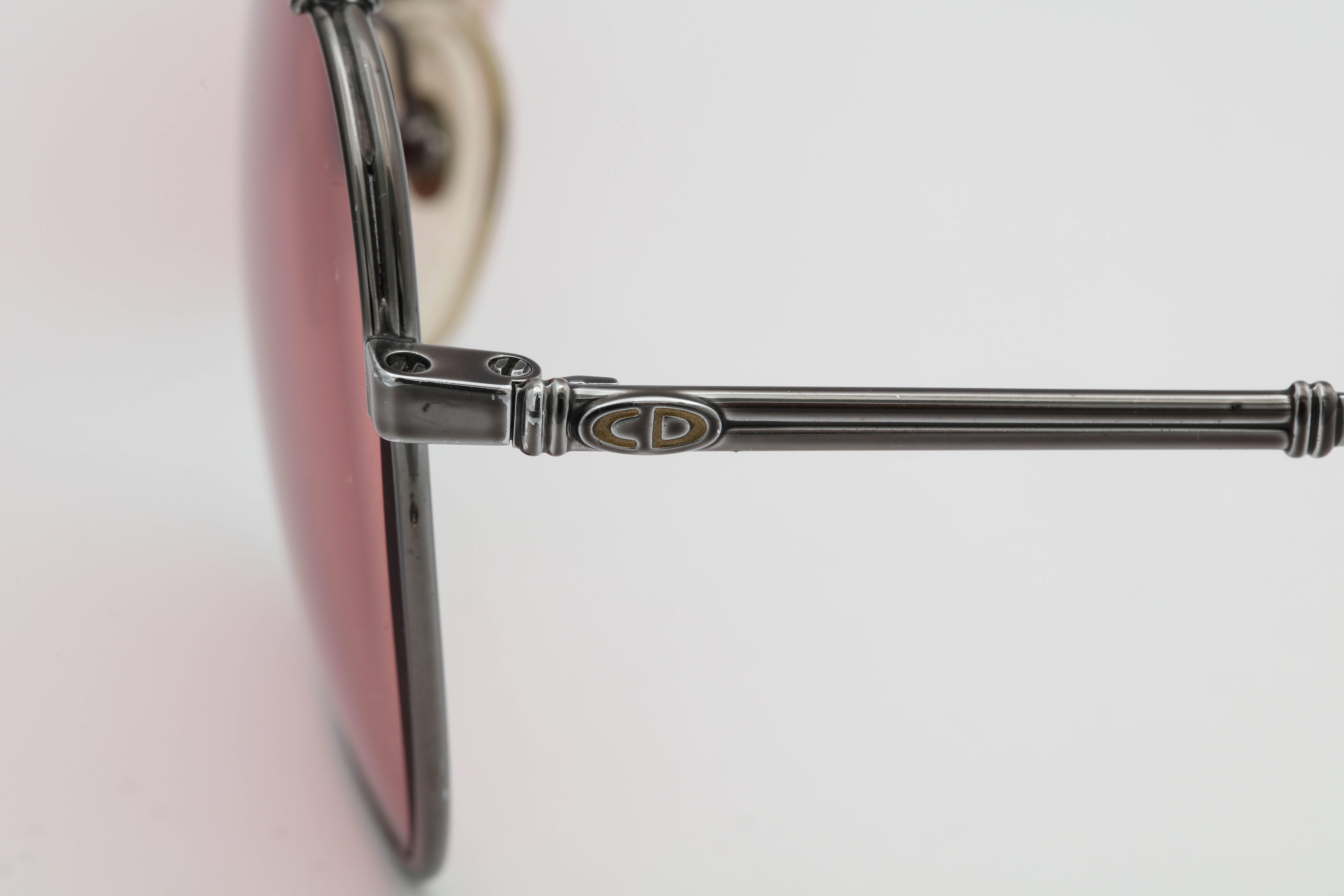 Pink Vintage Christian Dior Aviator Sunglasses 2363 20 For Sale