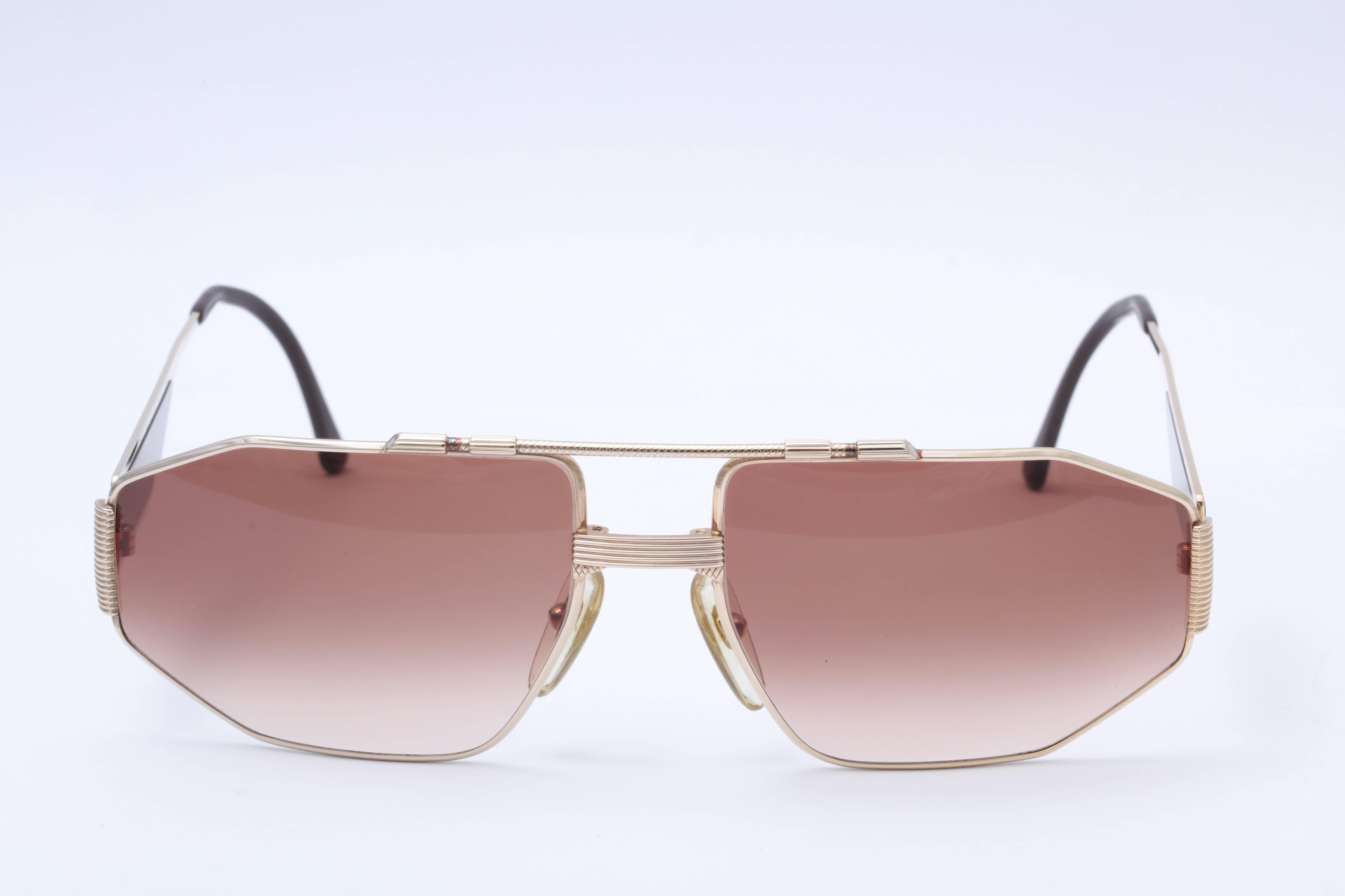 Brown Vintage Christian Dior Aviator Sunglasses For Sale