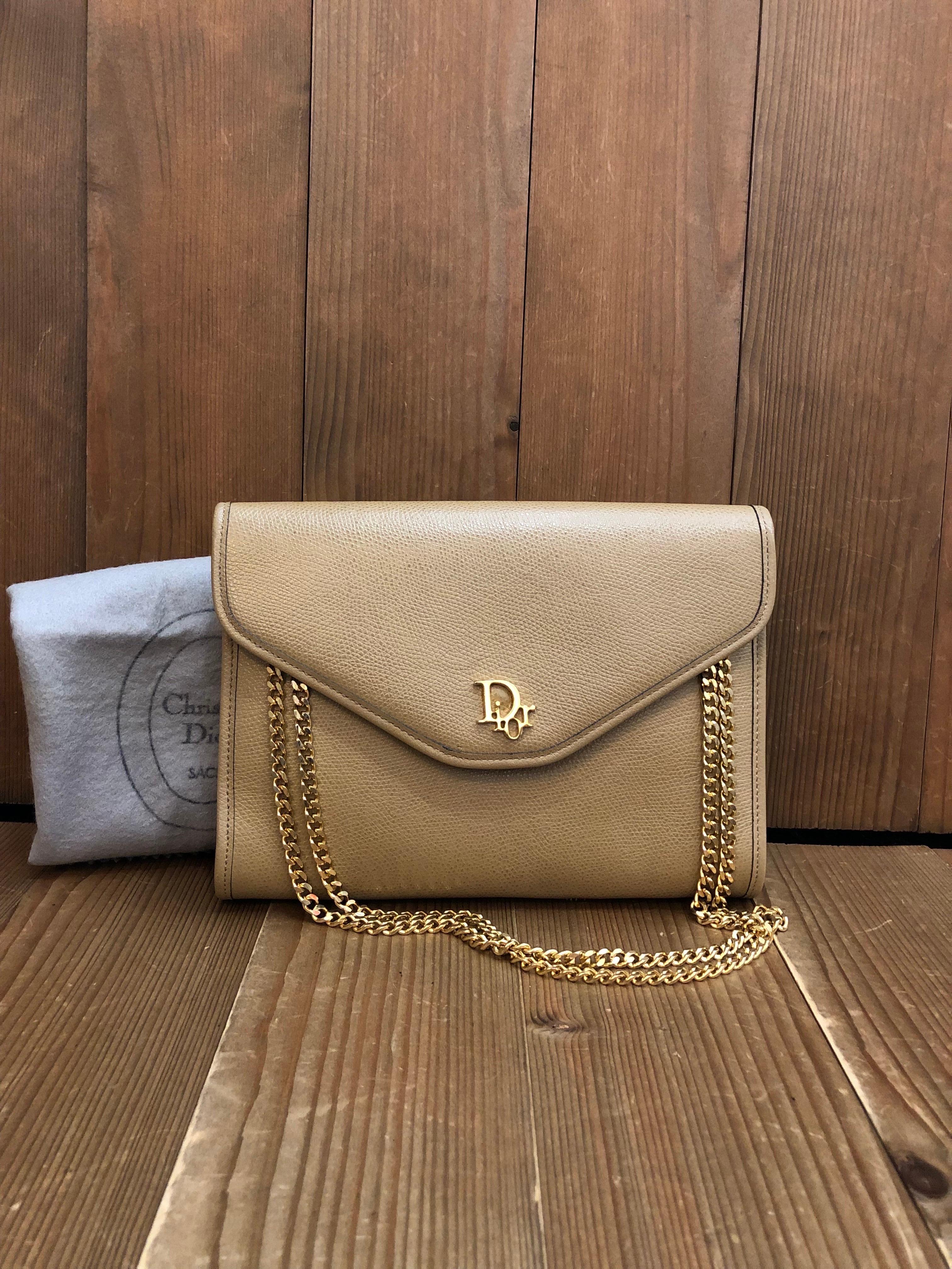 Vintage CHRISTIAN DIOR Beige Leather Chain Shoulder Bag For Sale at 1stDibs ace bag vintage dior chain shoulder bag midd dior
