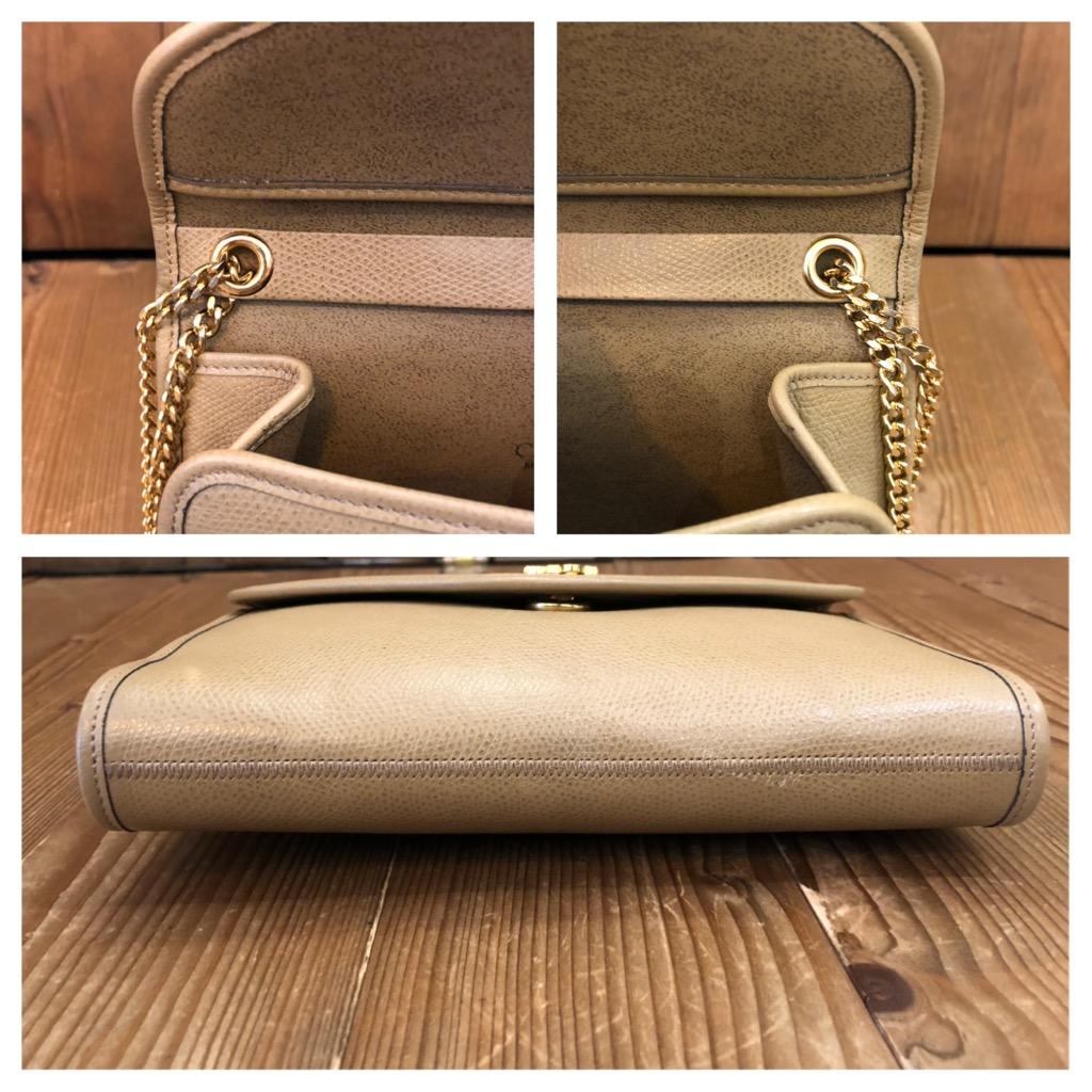 Bolso de hombro vintage CHRISTIAN DIOR de piel beige con cadena en venta 2