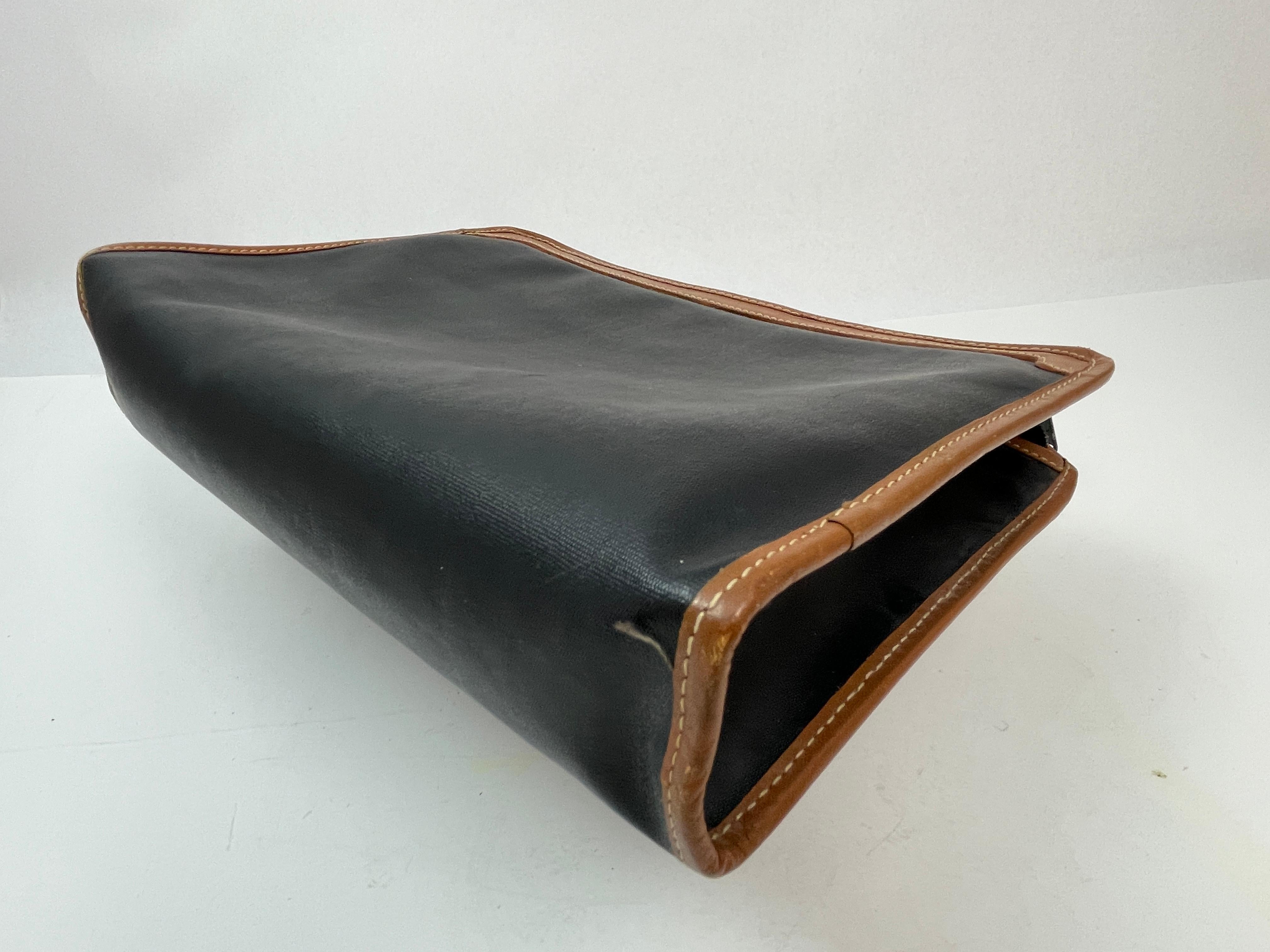 Vintage Christian Dior Black Coated Canvas Cosmetic Clutch Bag 6