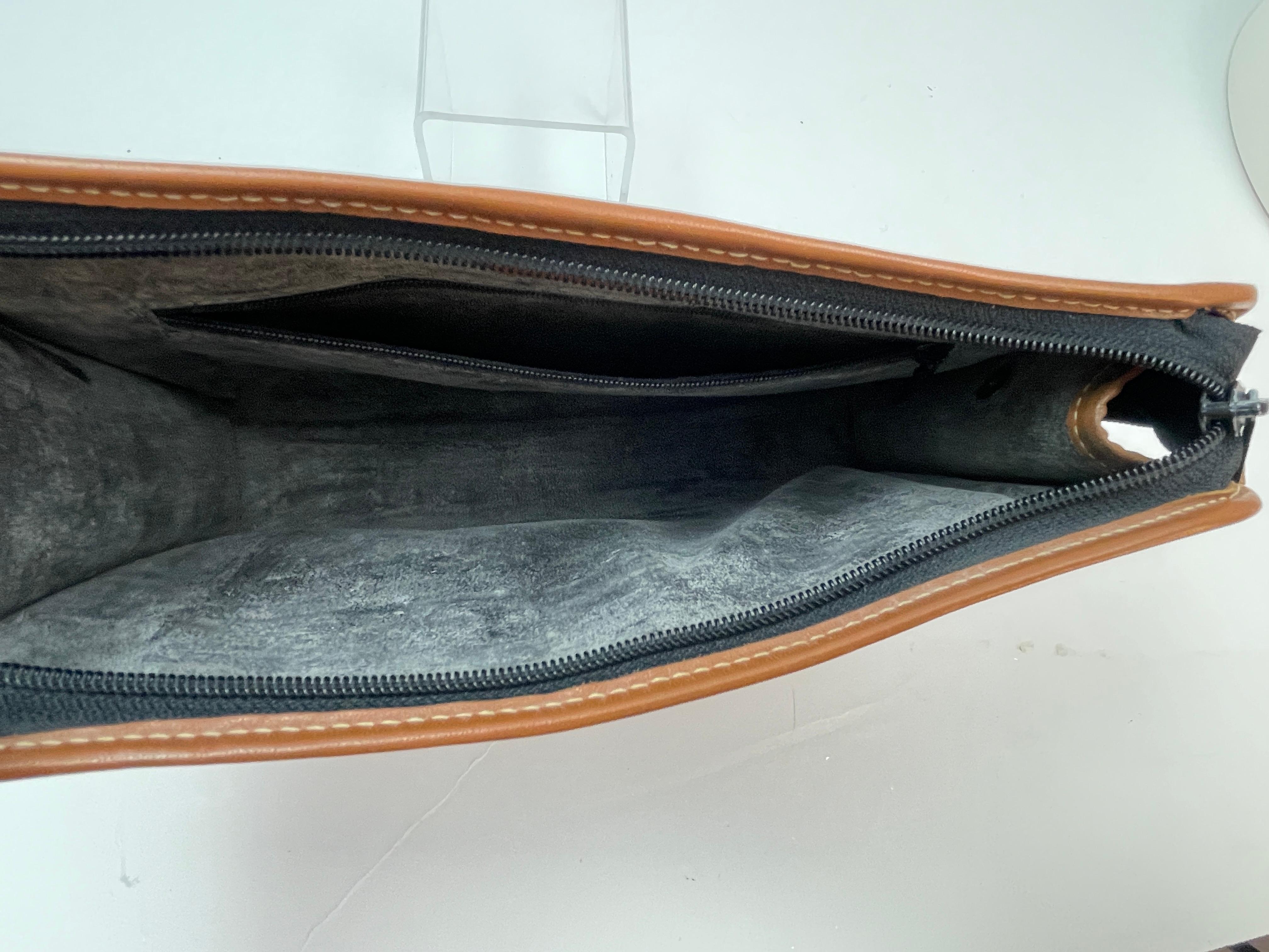 Vintage Christian Dior Black Coated Canvas Cosmetic Clutch Bag 9