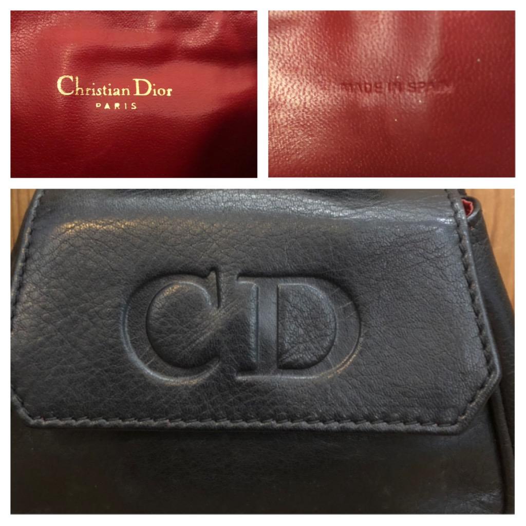 Vintage CHRISTIAN DIOR Black Leather Belt Bag 4