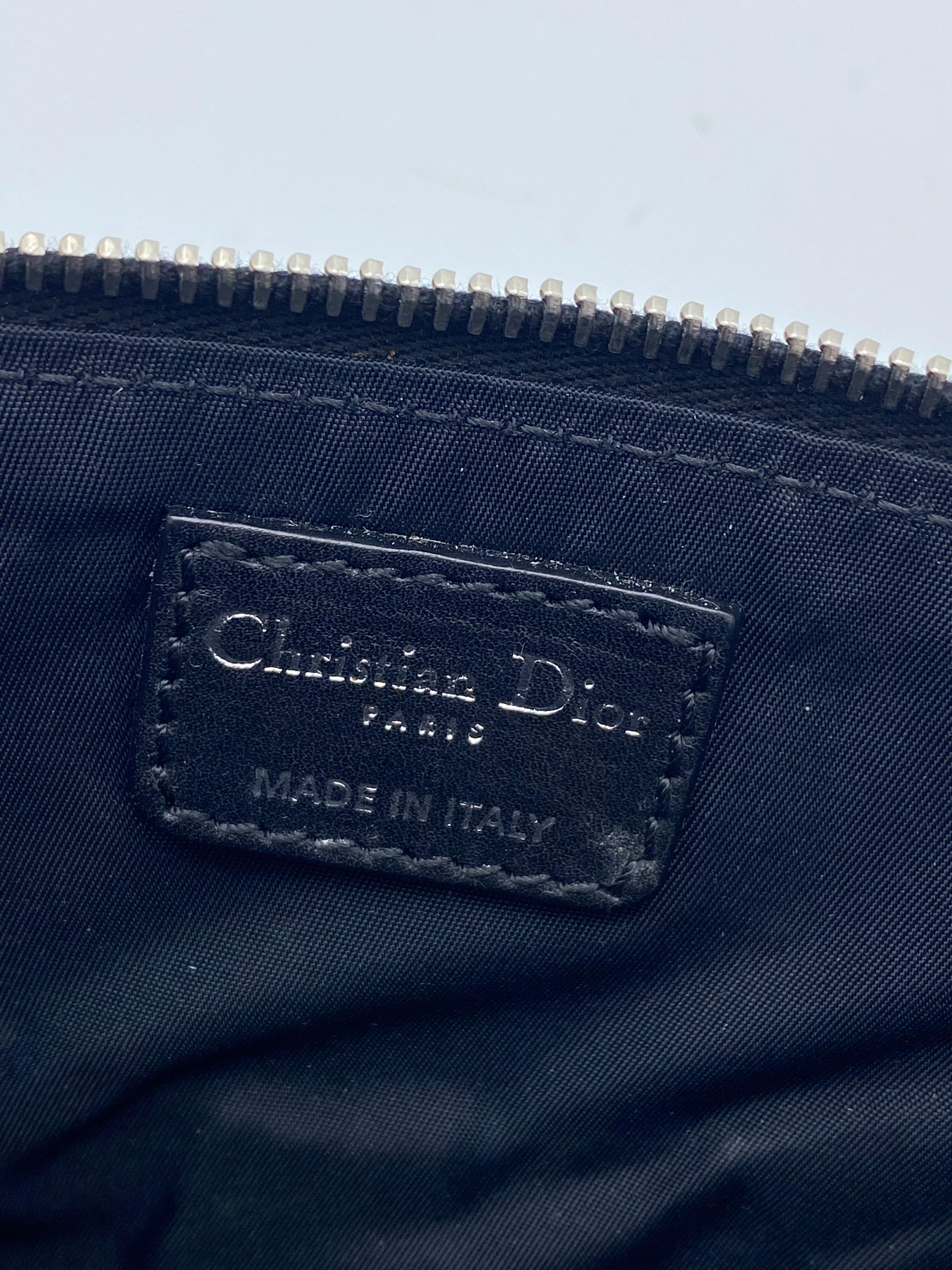 Vintage Christian Dior Black Leather Clutch Purse  2