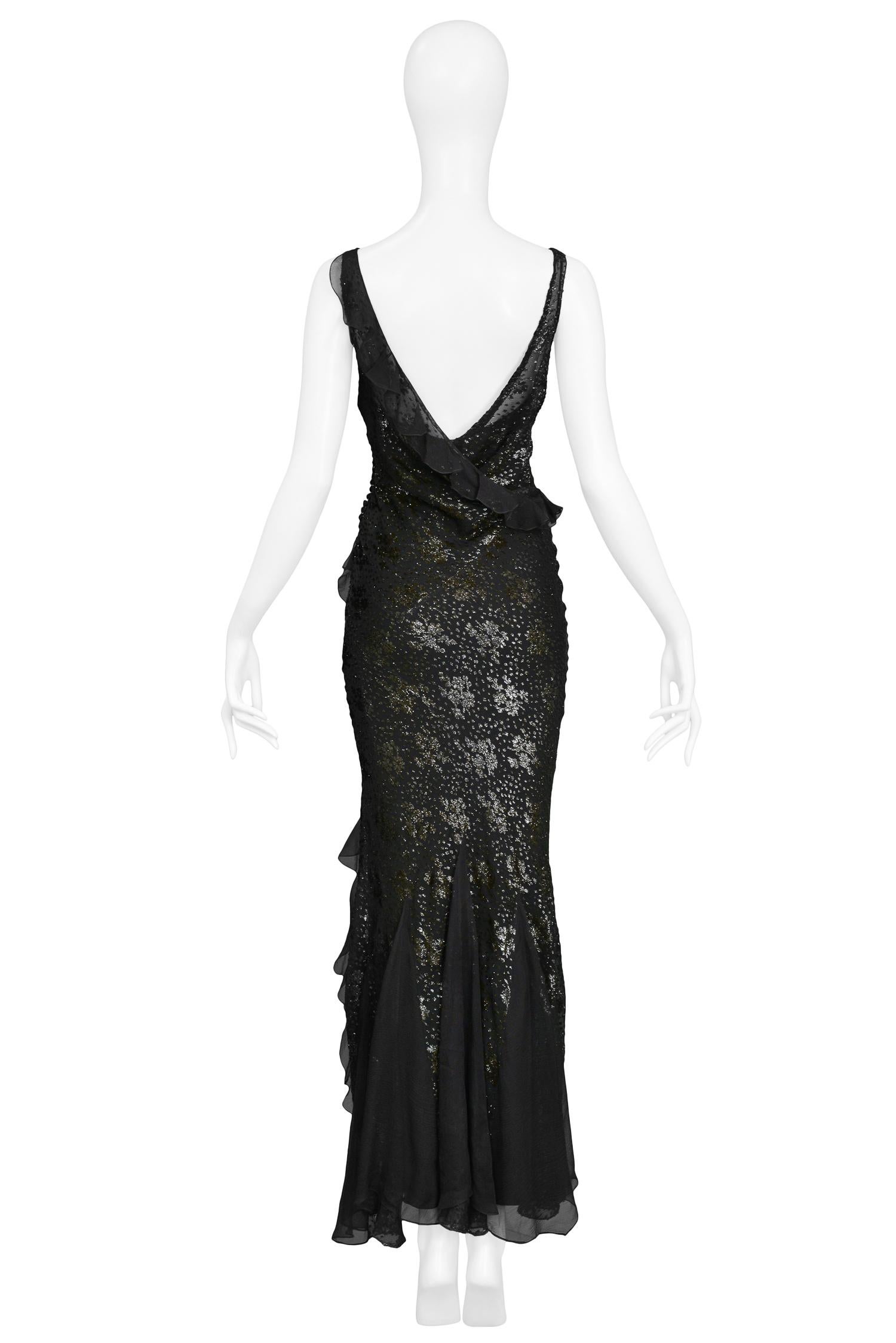 Vintage Christian Dior Black Metallic Burnout Gown at 1stDibs | black ...