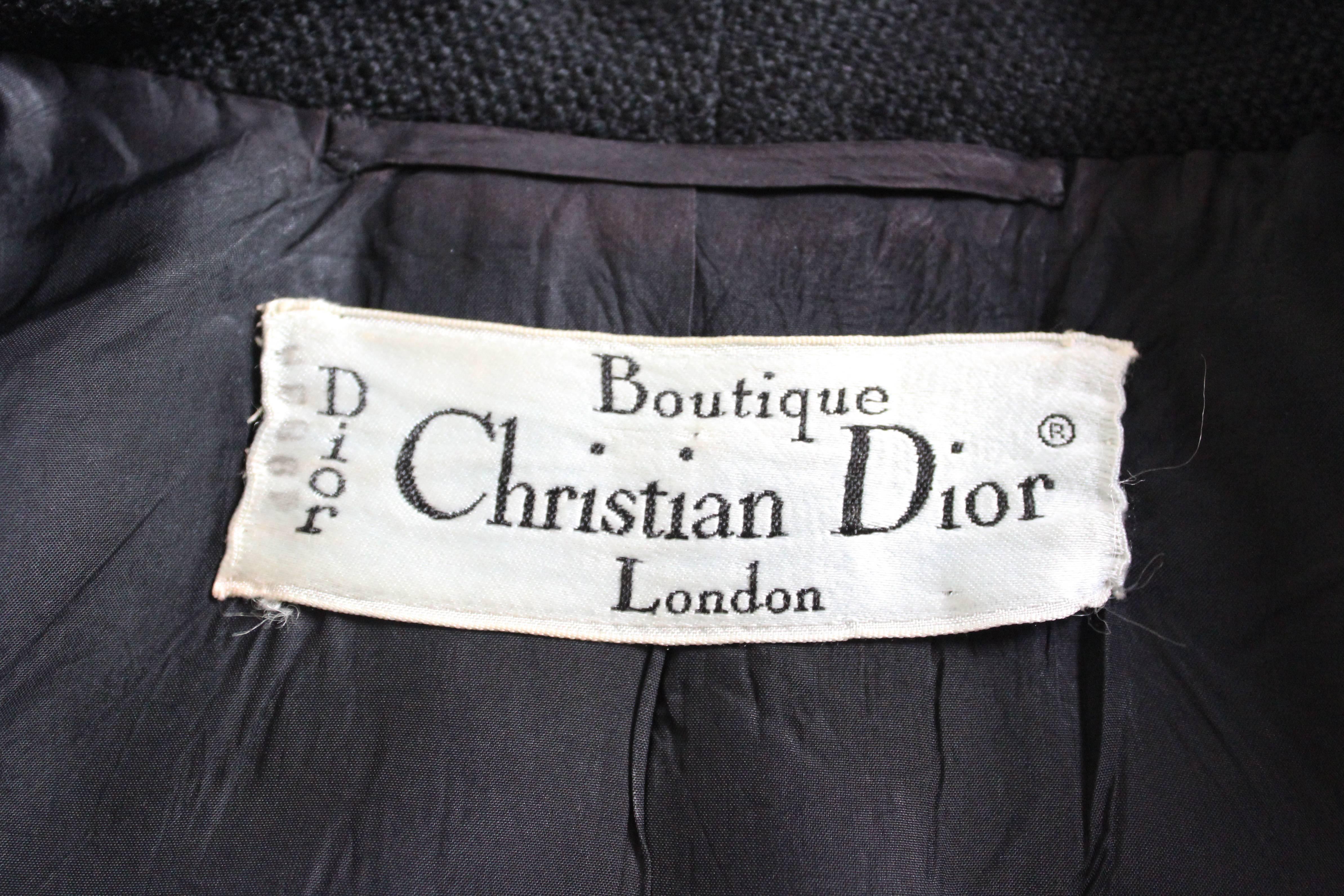 Vintage Christian Dior Black Skirt Suit 2