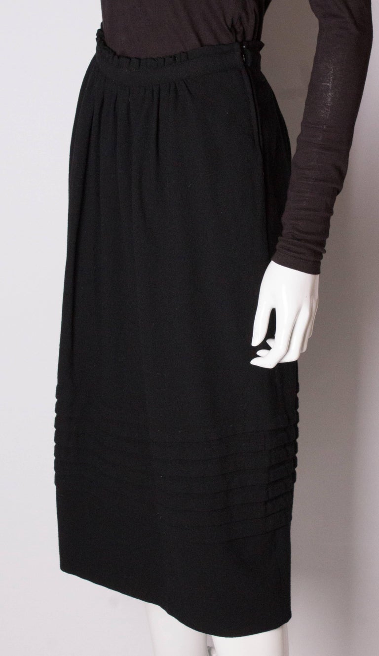 Vintage Christian Dior Black Wool Skirt For Sale at 1stDibs