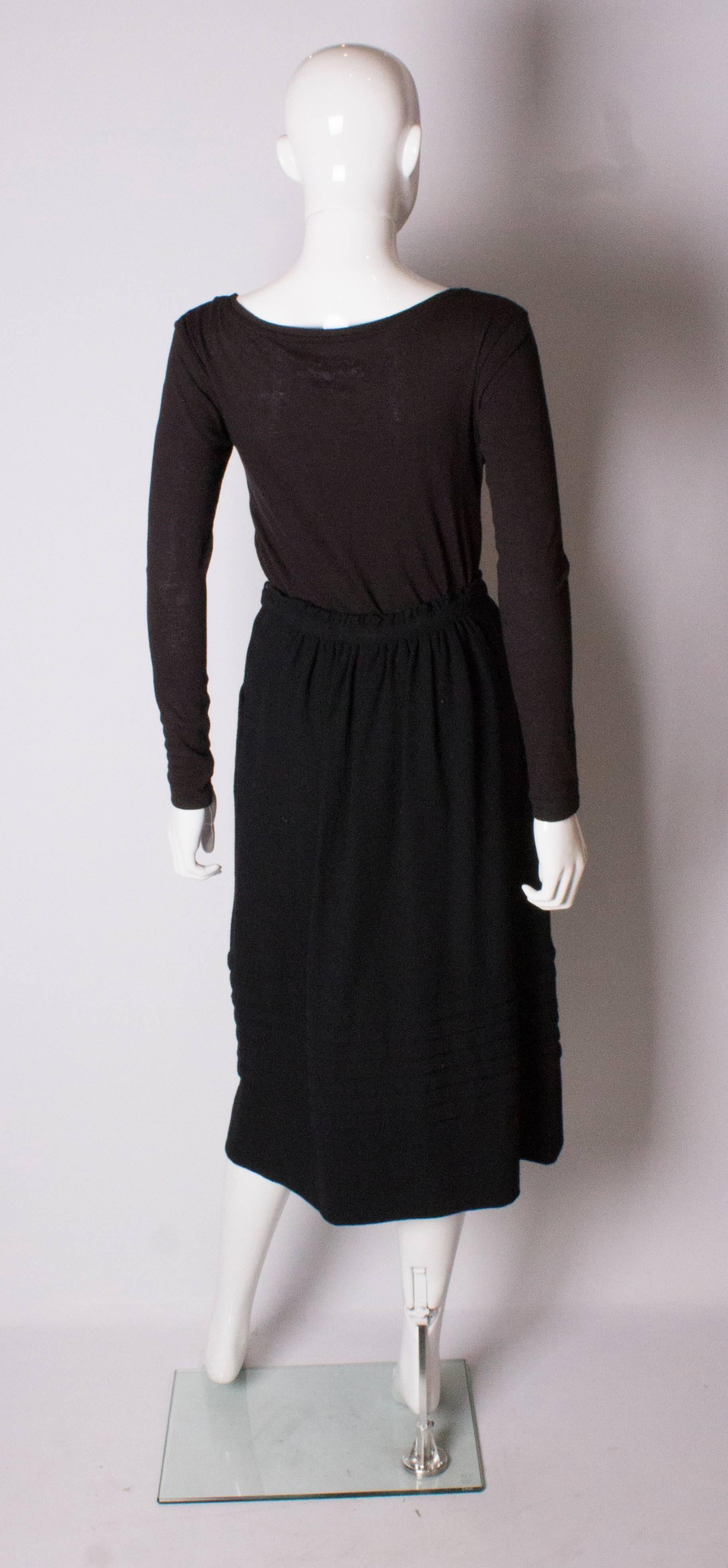 Vintage Christian Dior Black Wool Skirt For Sale 1