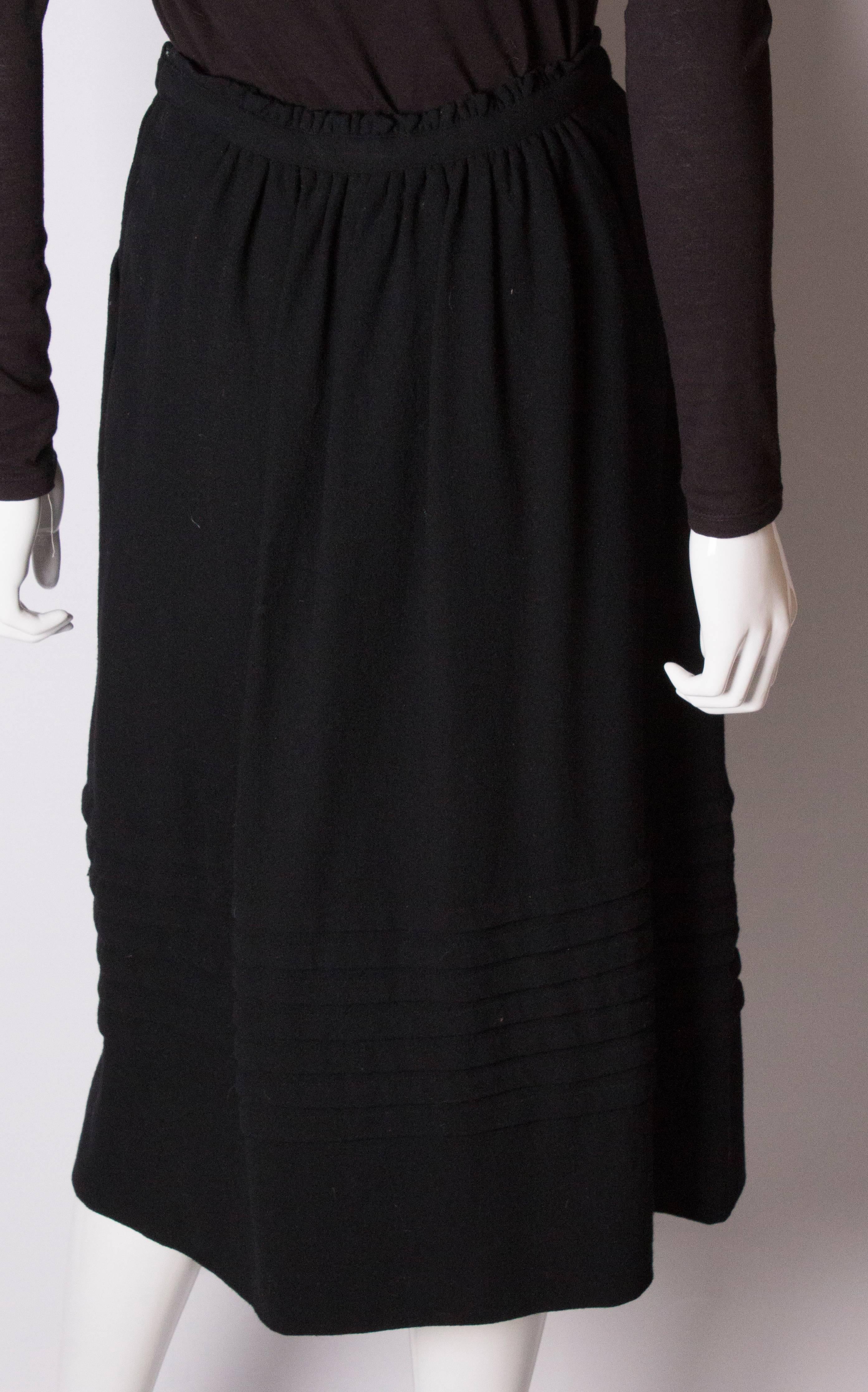 Vintage Christian Dior Black Wool Skirt For Sale 2