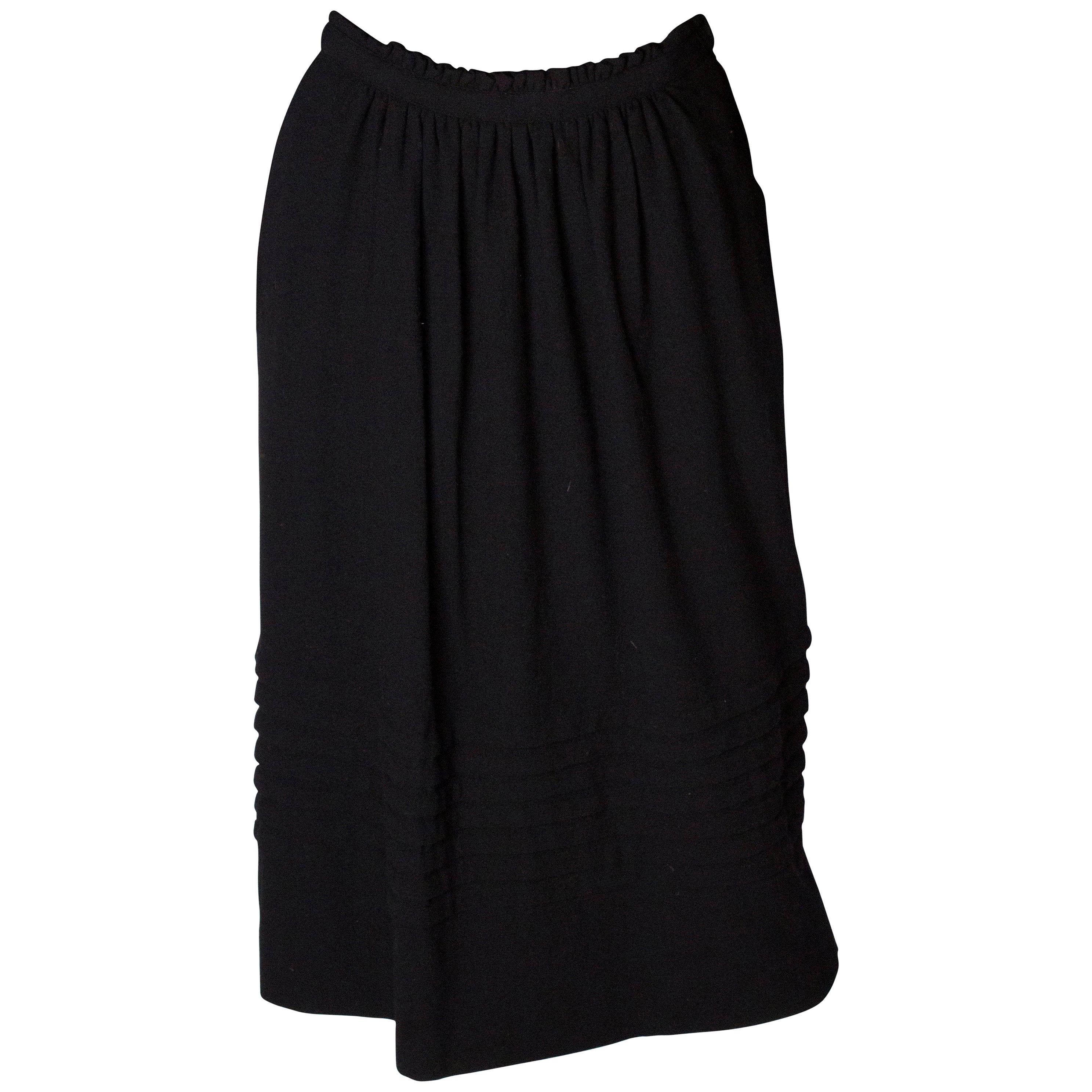 Vintage Christian Dior Black Wool Skirt