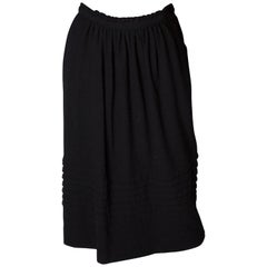 Retro Christian Dior Black Wool Skirt