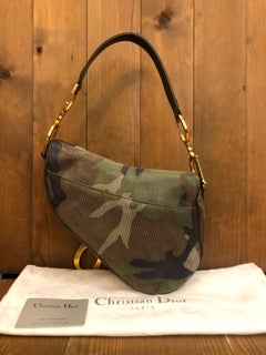 2000 Christian Dior Green Camouflage Saddle Bag