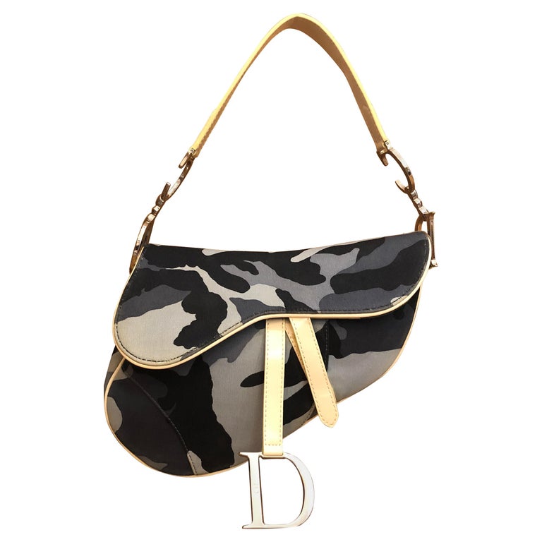 Saddle silk mini bag Dior White in Silk - 30536576