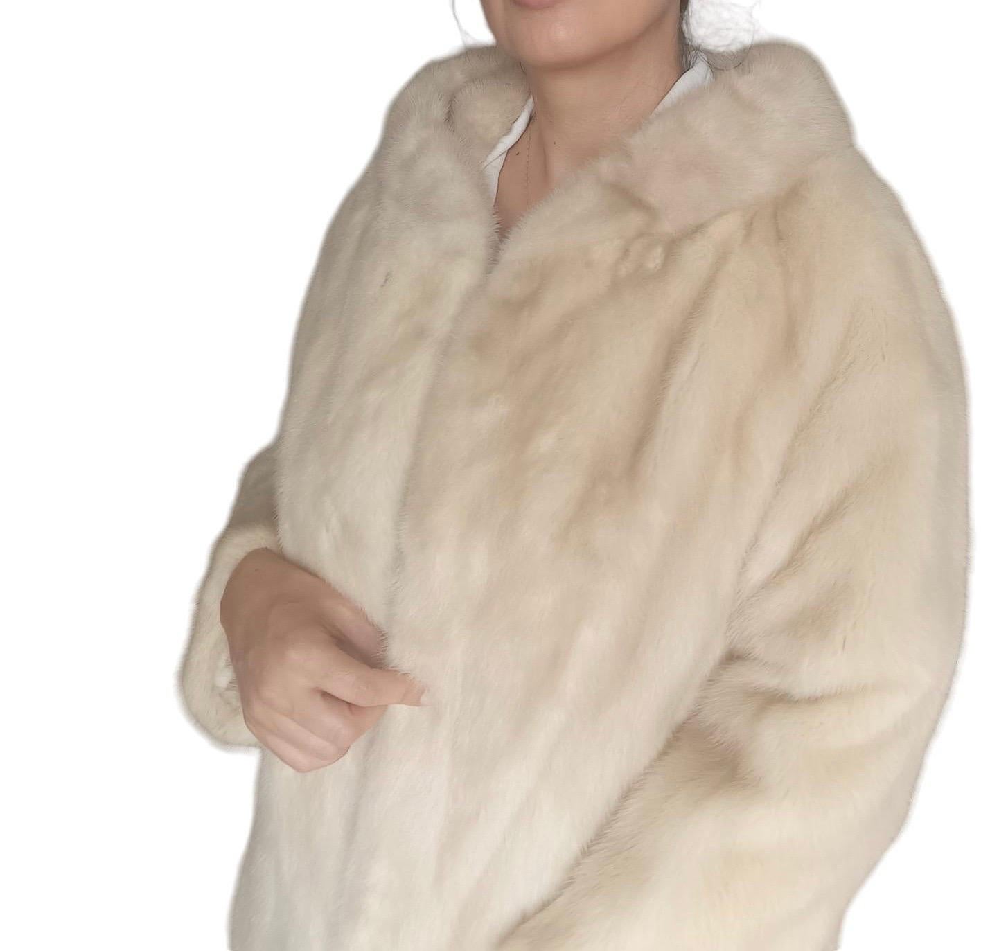 Vintage Christian Dior blush Mink Fur cocktail Coat (Size 6 S) 5