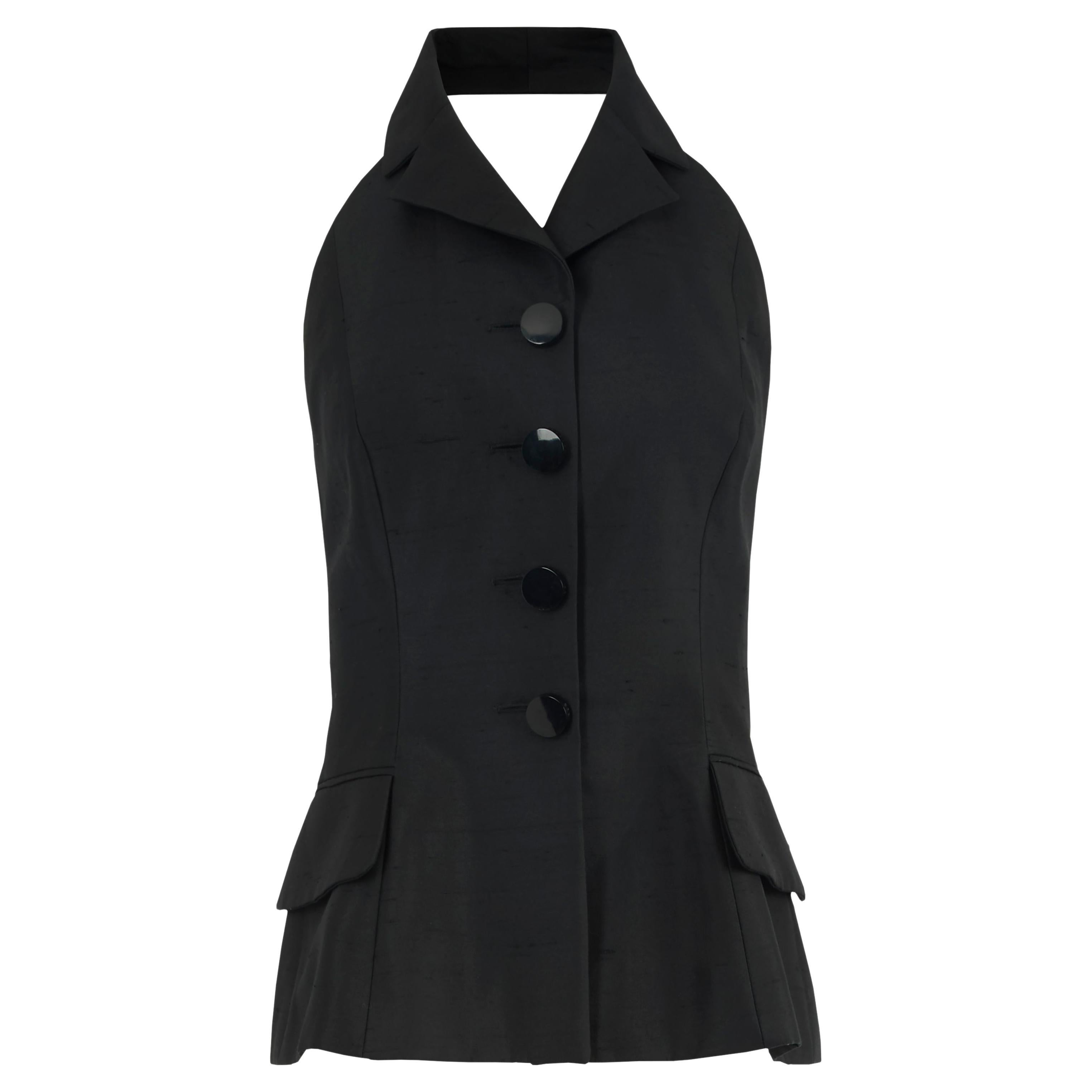 Vintage Christian Dior Boutique 1998 Gilet en soie dos nu