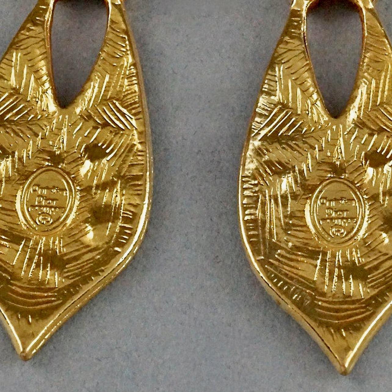 Vintage CHRISTIAN DIOR BOUTIQUE Ethnic Dangling Earrings For Sale 5