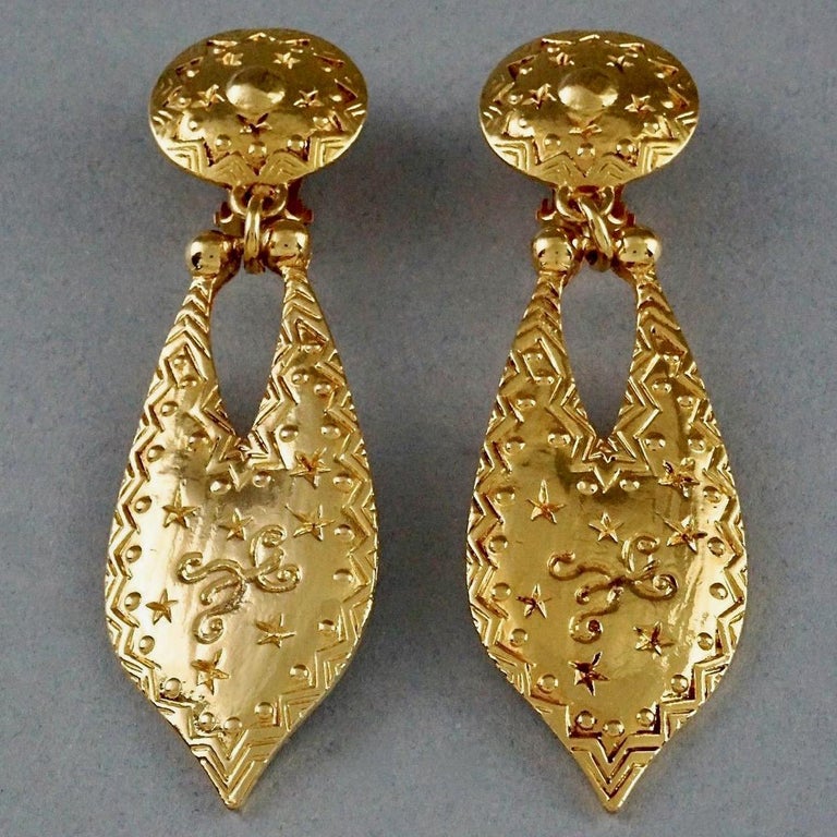 Vintage CHRISTIAN DIOR BOUTIQUE Ethnic Dangling Earrings For Sale at ...