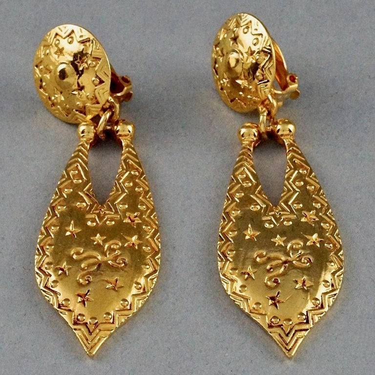 Vintage CHRISTIAN DIOR BOUTIQUE Ethnic Dangling Earrings For Sale at ...