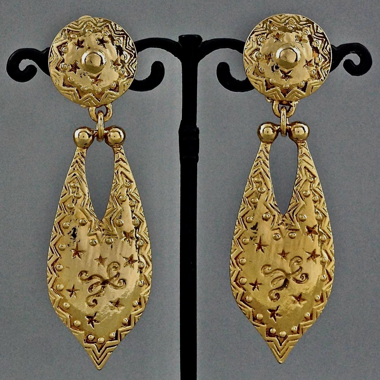 Women's Vintage CHRISTIAN DIOR BOUTIQUE Ethnic Dangling Earrings For Sale