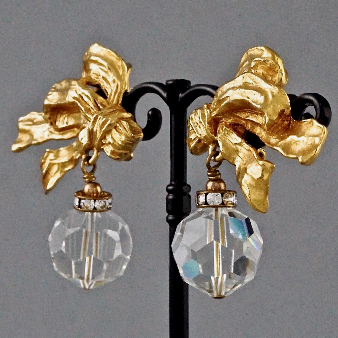Women's Vintage CHRISTIAN DIOR BOUTIQUE French Bow Faceted Bead Earrings
