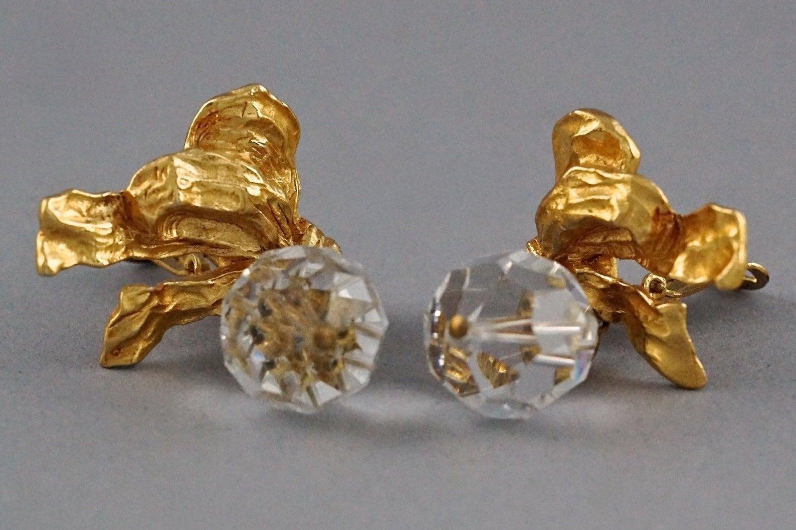 Vintage CHRISTIAN DIOR BOUTIQUE French Bow Faceted Bead Earrings 2