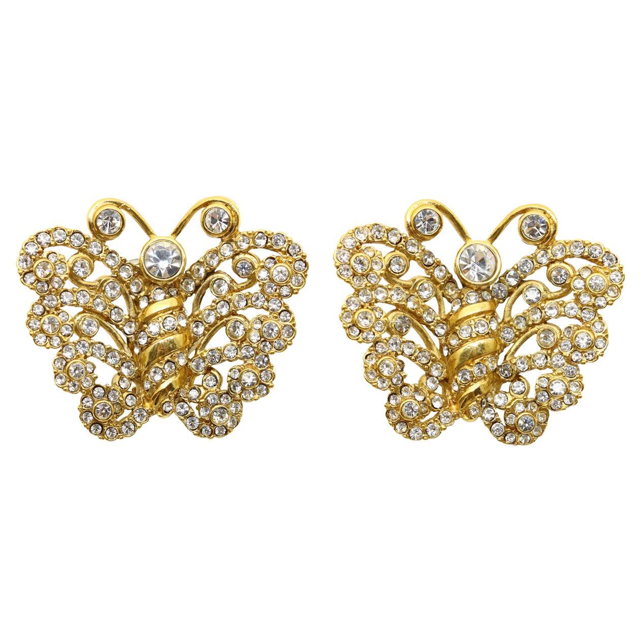 Vintage butterfly deals earrings