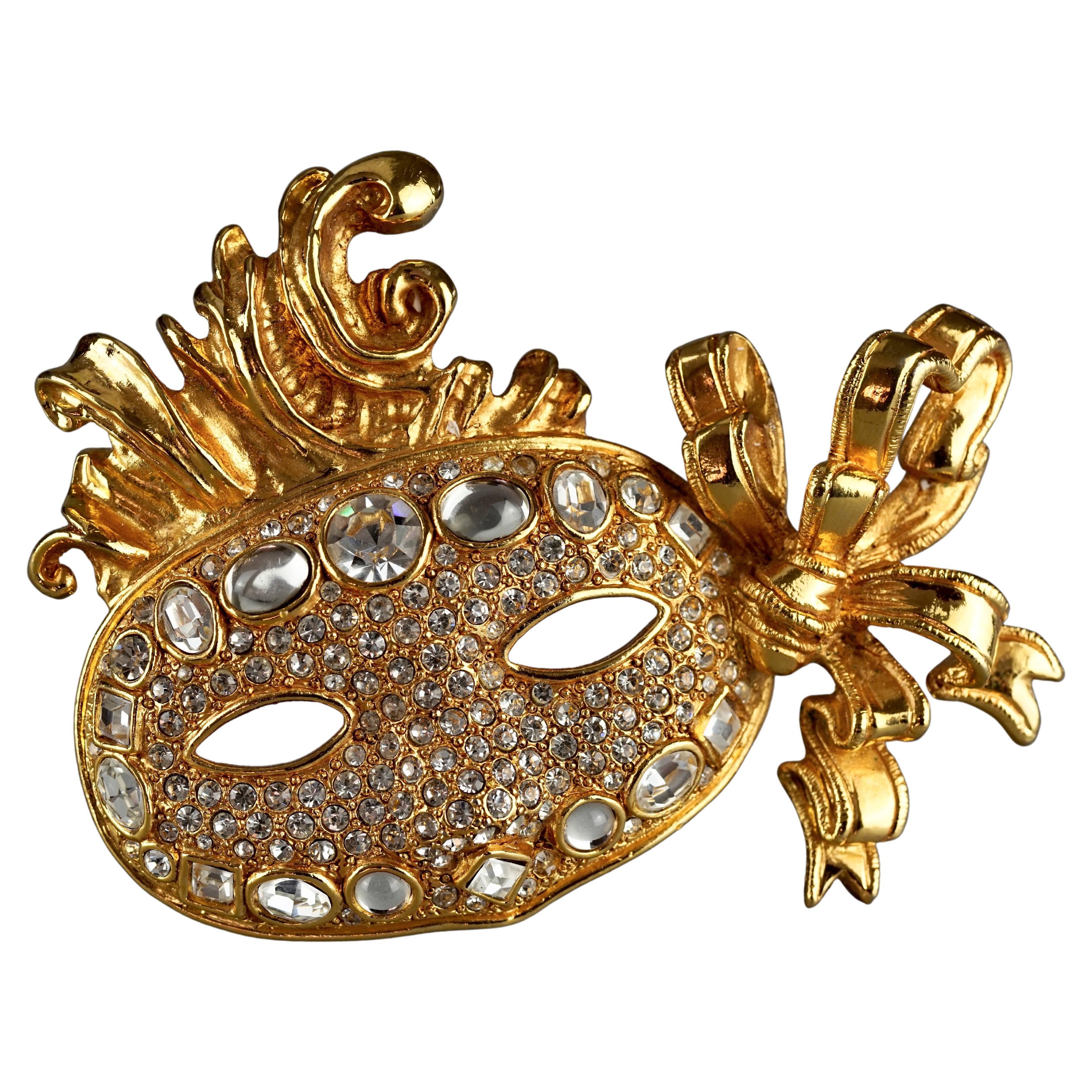 Vintage CHRISTIAN DIOR BOUTIQUE Jewelled Masquerade Massive Brooch For Sale