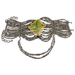Vintage CHRISTIAN DIOR Boutique John Galliano Masai Metal Beaded Choker Necklace