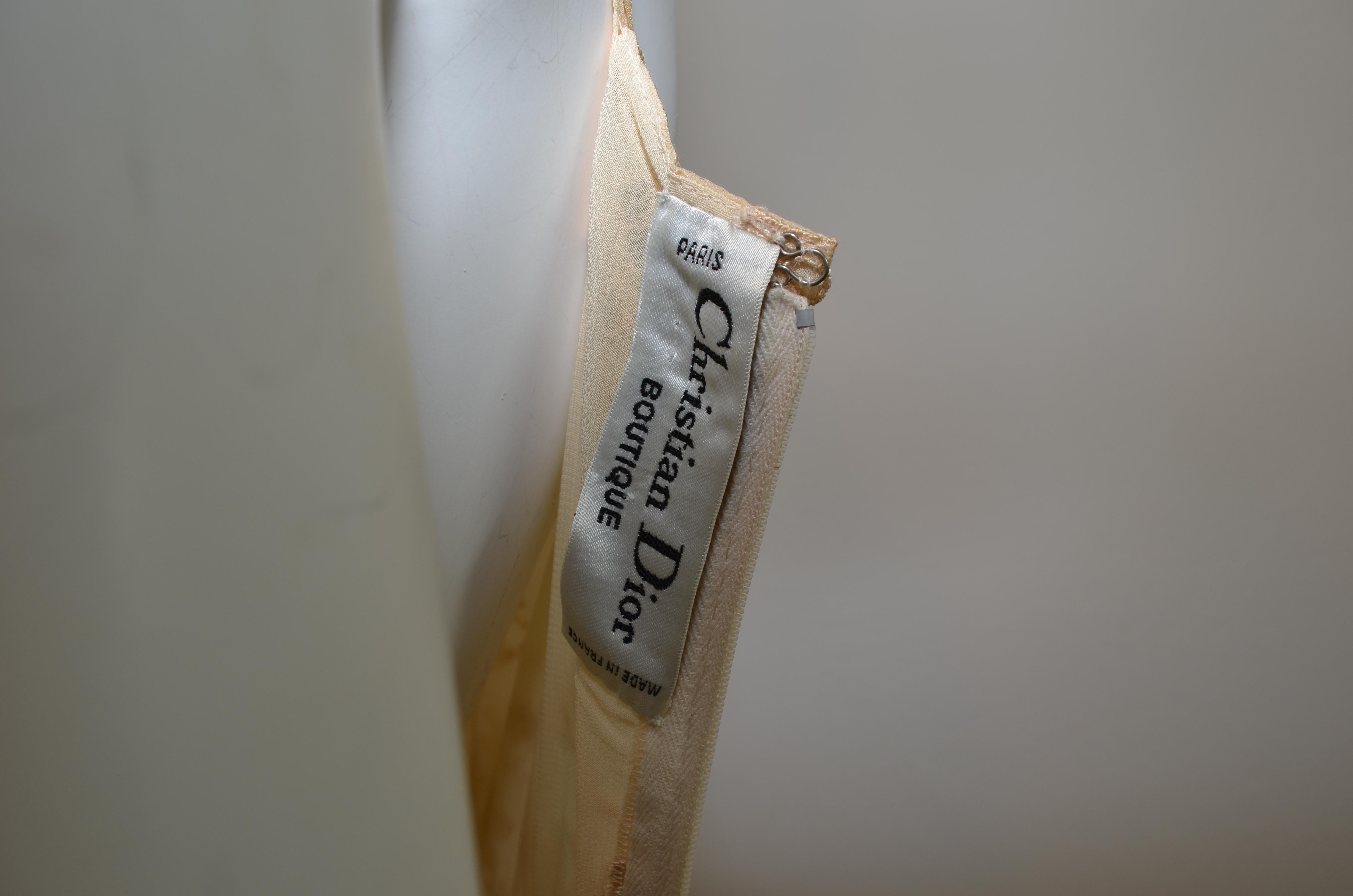 Vintage Christian Dior Boutique Silk Chiffon Gown with Shawl 3