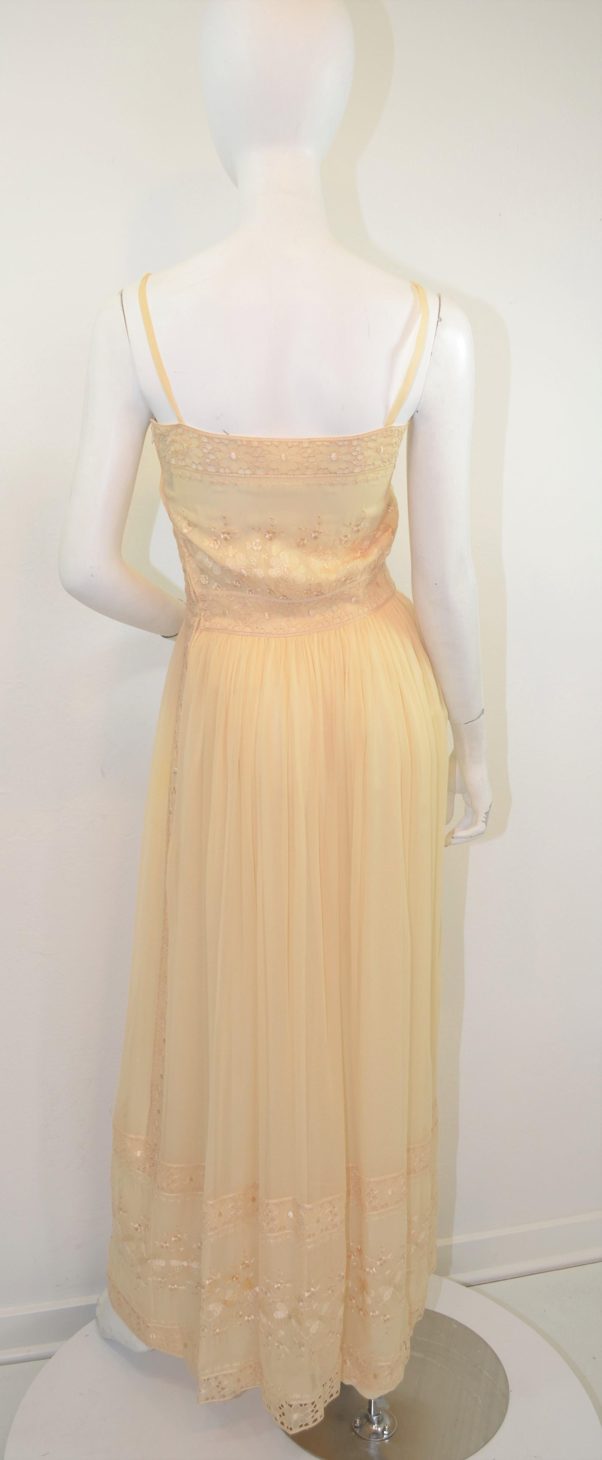 Women's Vintage Christian Dior Boutique Silk Chiffon Gown with Shawl