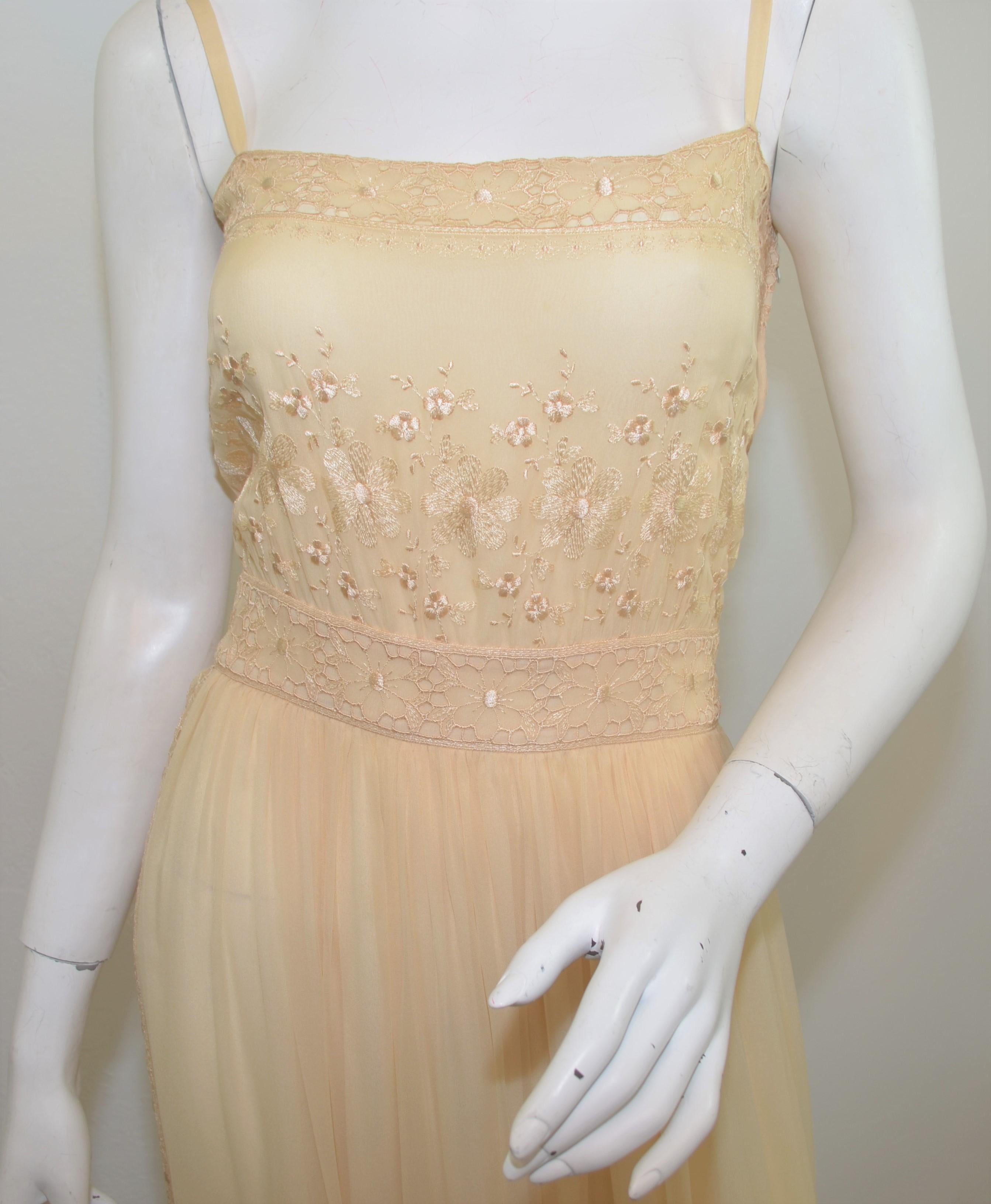 vintage silk dior gown golden beige hue