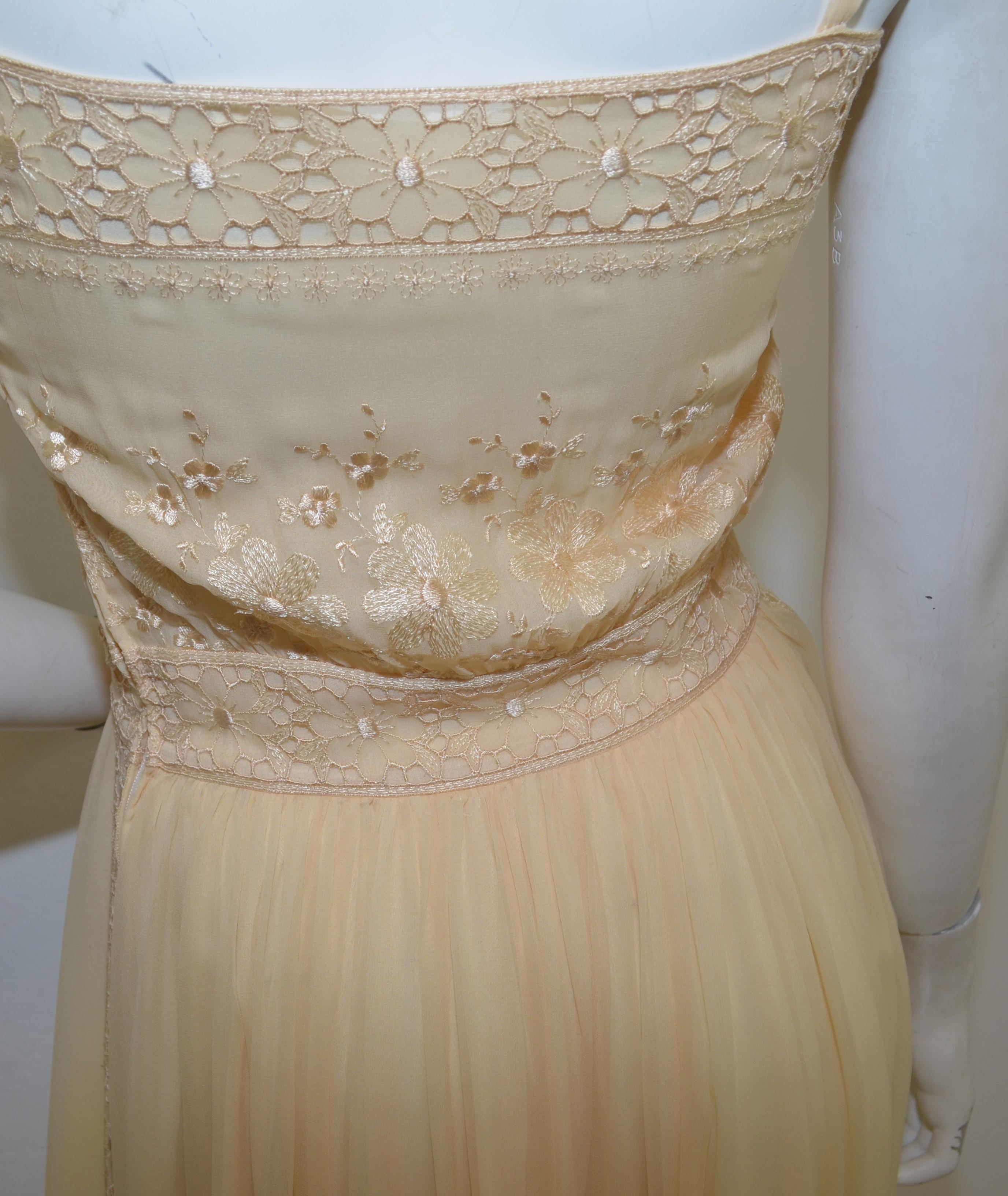 Vintage Christian Dior Boutique Silk Chiffon Gown with Shawl 1