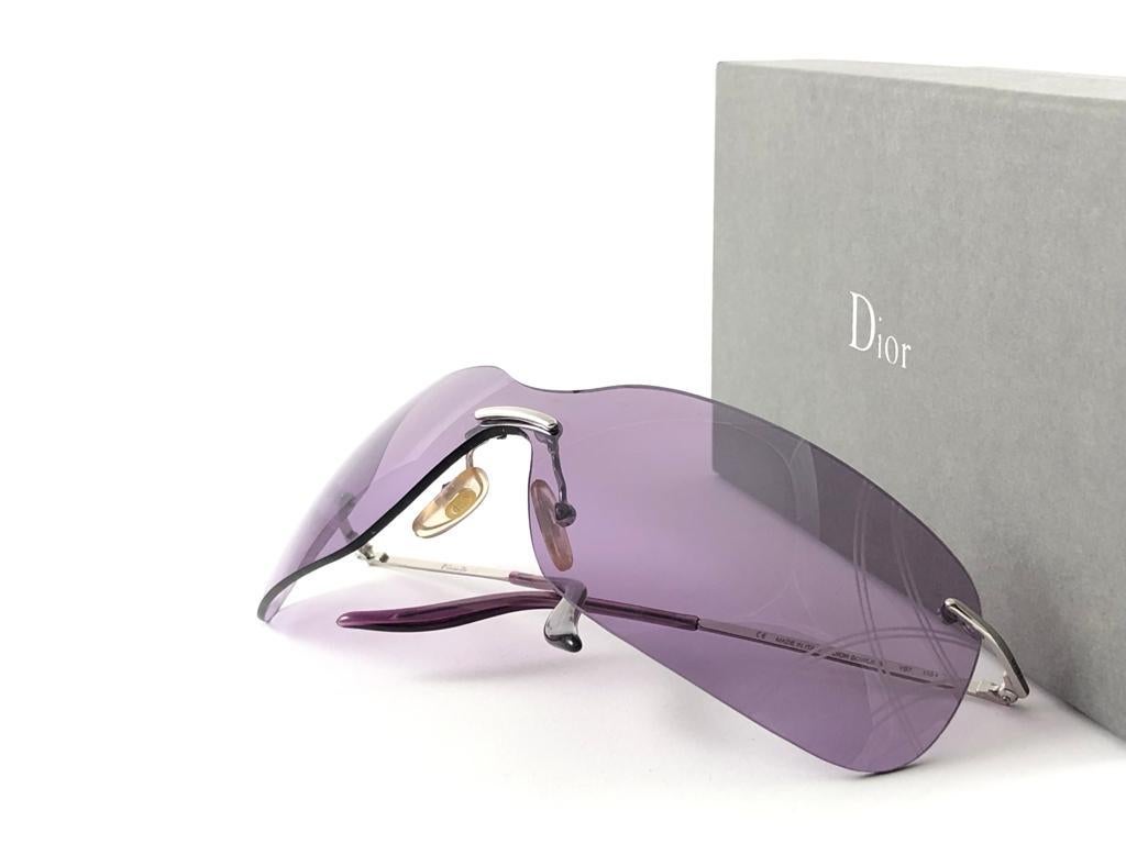 Lunettes de soleil vintage Christian Dior Bowling Purple Bubble Wrap Automne 2000 Y2K en vente 2